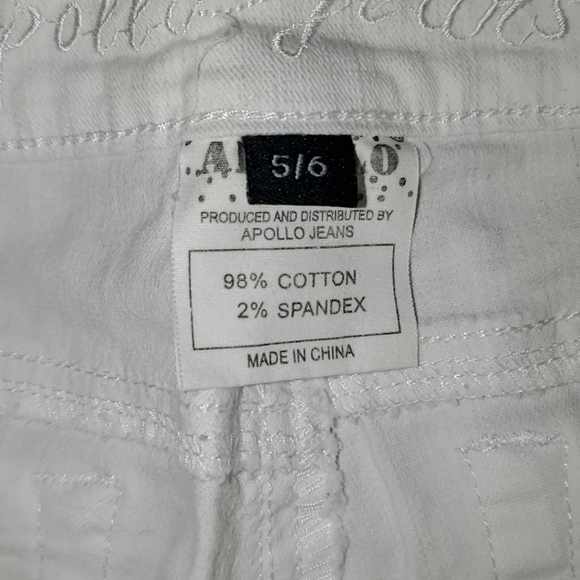 WHITE & SILVER Apollo Jeans Capri Pants Size 5 / 6 Cotton Spandex Blend Bodycon - Picture 5 of 9